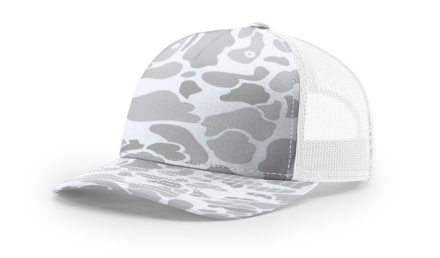 Richardson 112 Five Panel - Blizzard Duck Camo / White