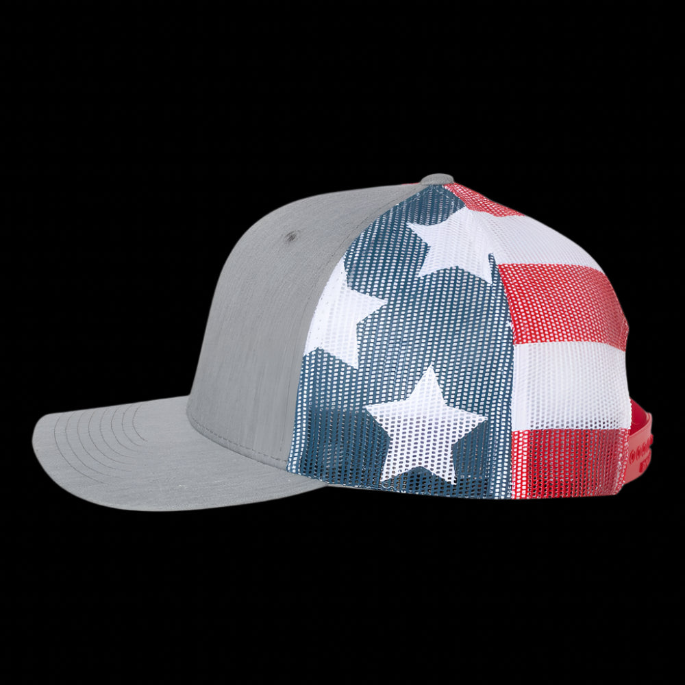 Richardson 112 - Heather Grey/Stars and Stripes